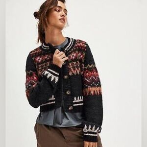 Free People Millie Cardi in Black